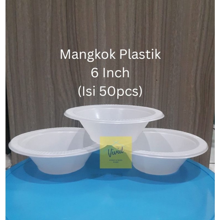 Jual Mangkok Plastik 6 Inch M6 Putih Isi 50pcs Shopee Indonesia