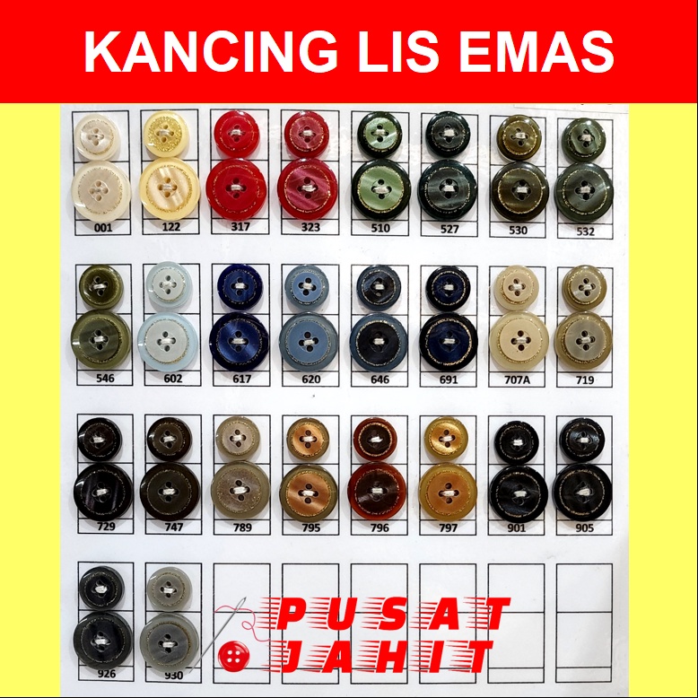 Jual (1/2 GROS) KANCING LIS MAS 24L / 15MM & 32L / 20M | Shopee Indonesia
