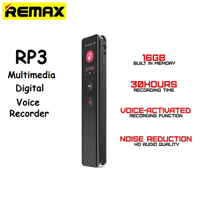 Jual REMAX RP3 - Multimedia Digital Voice Recorder - 16GB Built-in ...