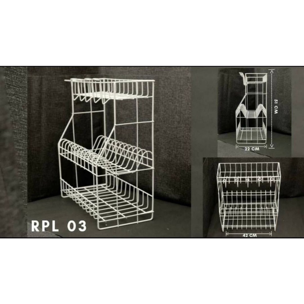 Jual Rak Piring Wastafel Susun 3 - Rak Piring Gantung - Rak Piring RPL ...