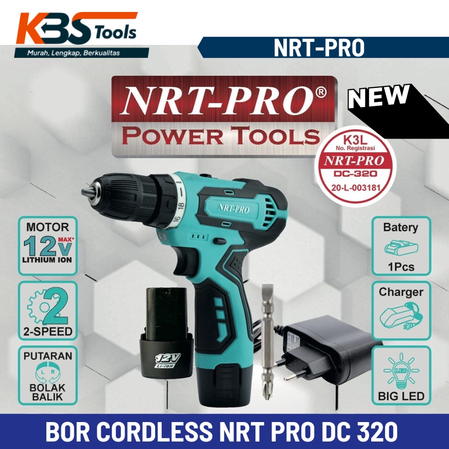 Jual Mesin Bor Baterai V Nrt Pro Dc Cordless Drill Bor Tanpa Kabel Dc Shopee