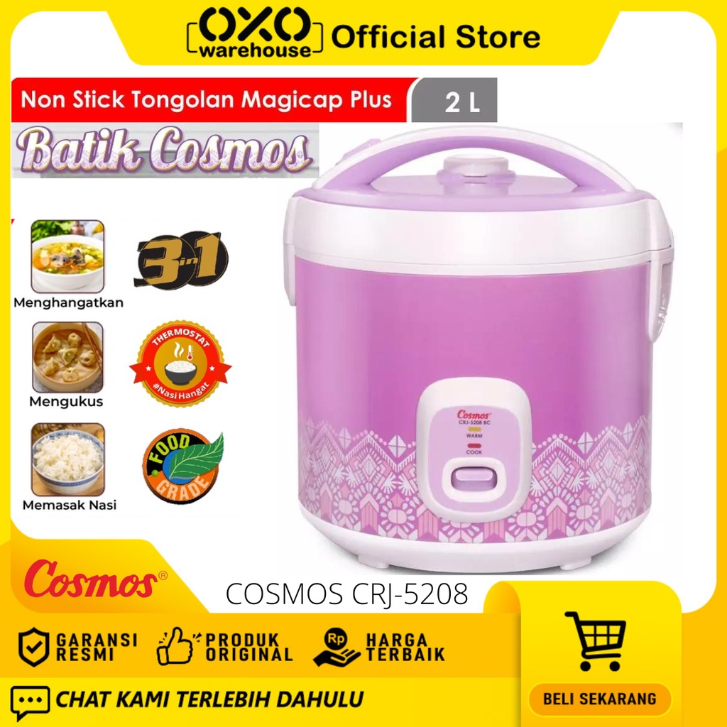 Jual Cosmos Magicom 2 Liter Rice Cooker Crj 5208 Bc Batik Series