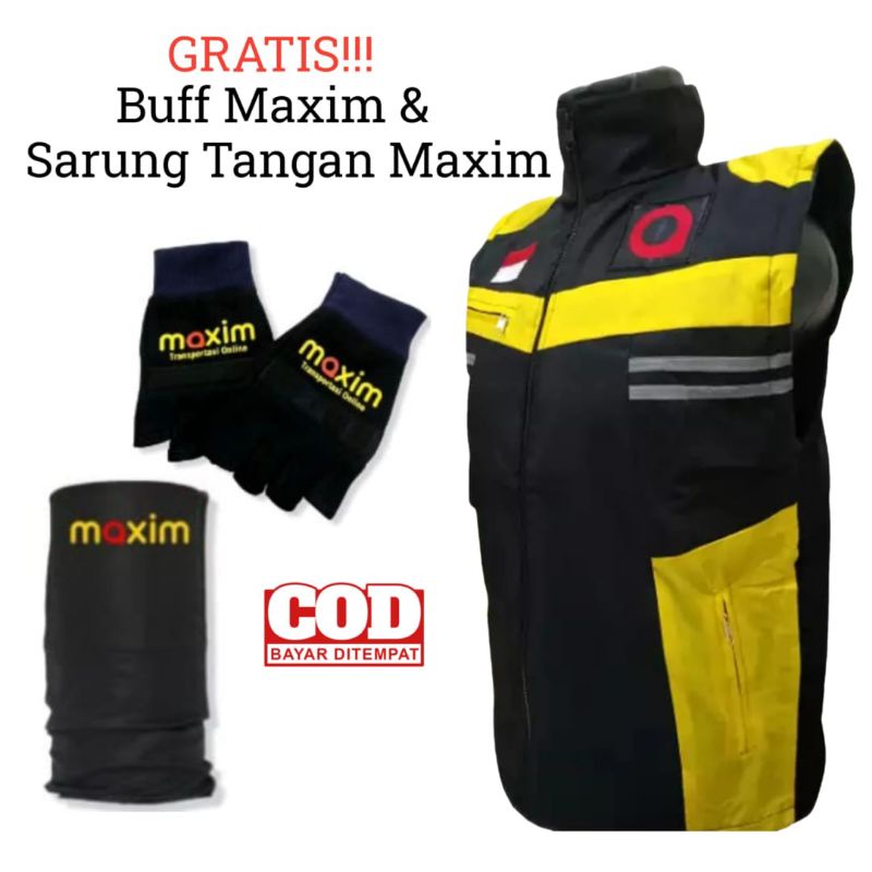 Jual Rompi Driver Online Maxim Bahan Tebal Gratis Buff Dan Sarung ...