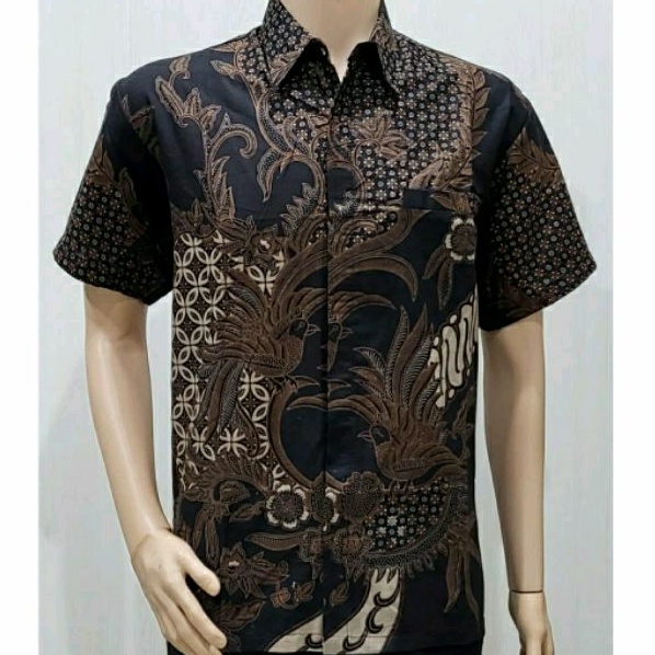 Jual Kemeja Pria Batik Jumbo L L Big Size Lengan Pendek Atasan Baju Seragam Hem Batik Modern