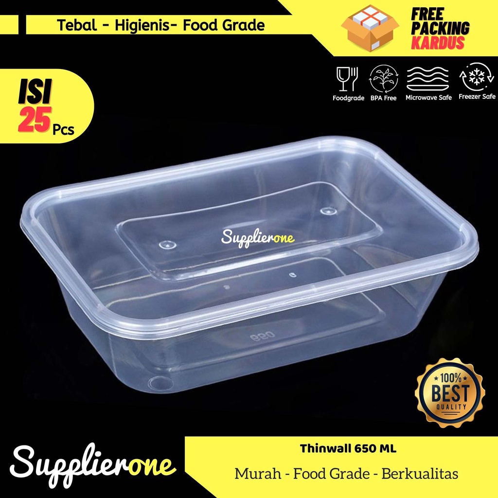 Jual Thinwall 650 ml / Lunch Box Plastik / Wadah plastik / Kemasan