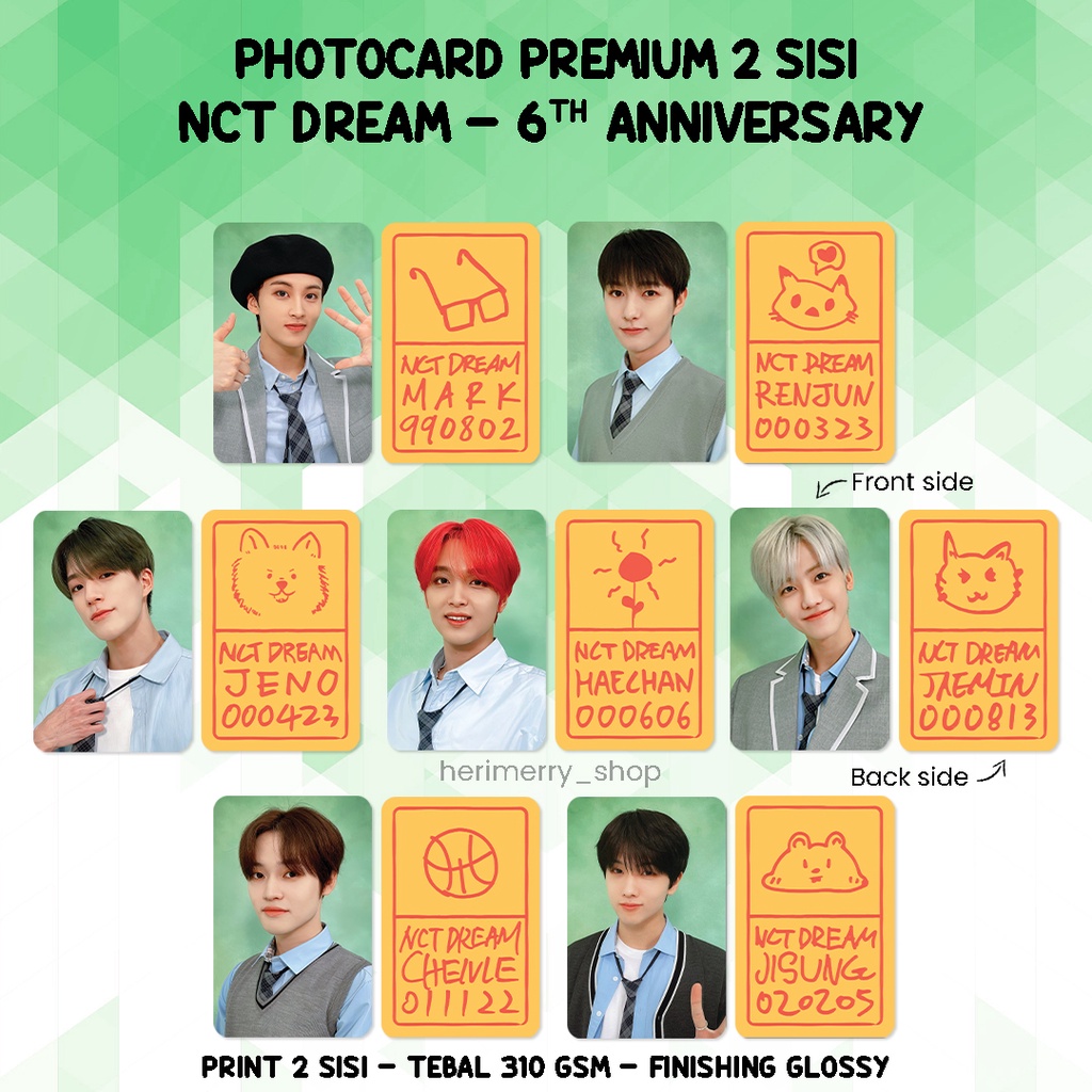 Jual Isi Pcs Photocard Nct Dream Th Anniversary Photo Card Premium Sisi Kartu Kpop