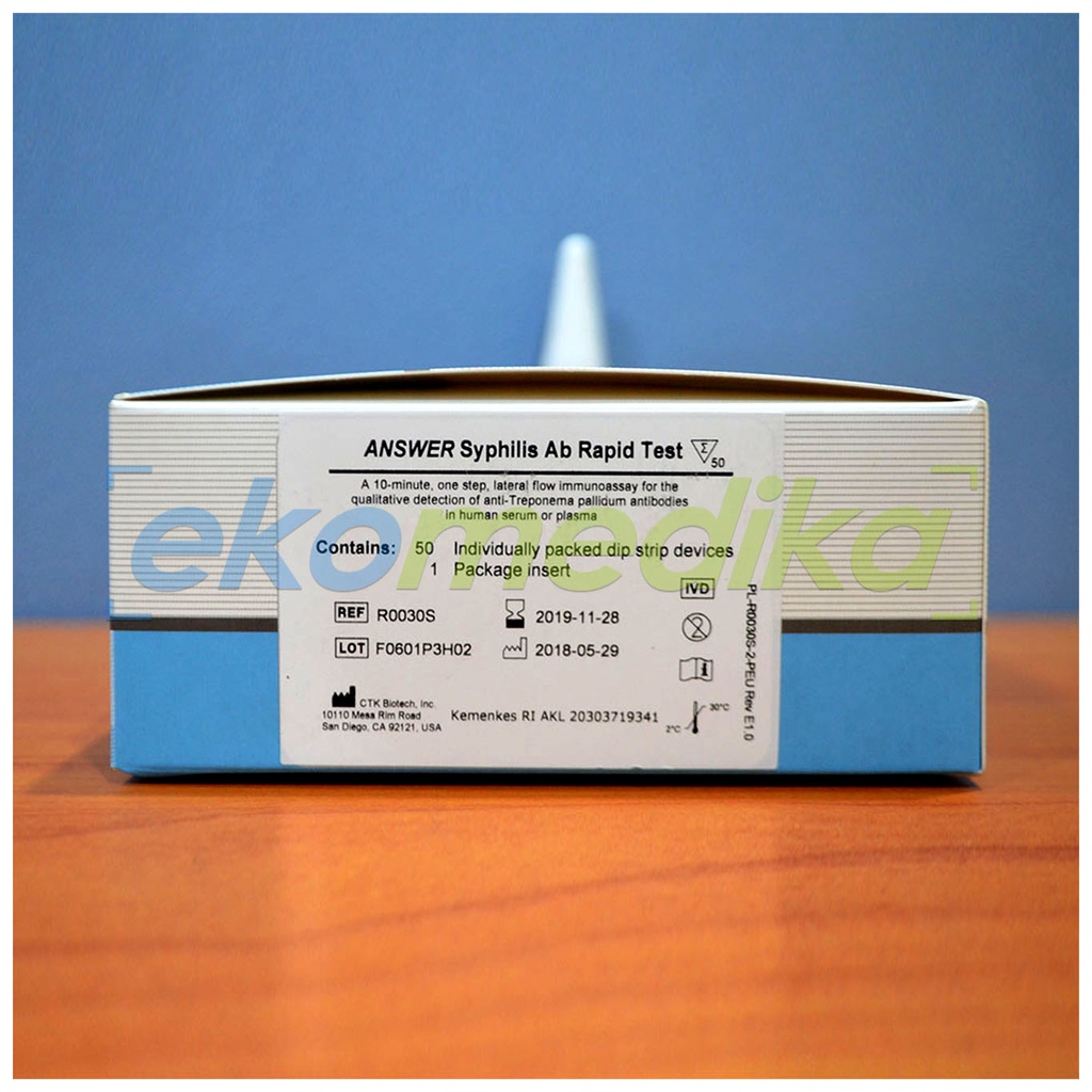 Jual ANSWER SIPILIS STRIP 50 / DEVICE 25T Syphilis Rapid Test ED.2028/ ...