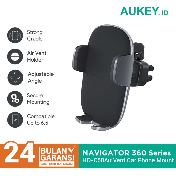 Jual Aukey Holder HD-C58 Air Vent Car Phone Mount - 500875 | Shopee ...