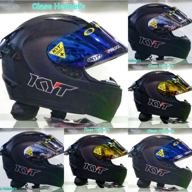 Jual Helm KYT R10 hitam doff paket ganteng Helm fullfacevisor iridium