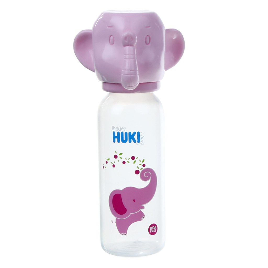 Jual Botol susu Huki baby PP BP 240 ml dot gepeng tutup gajah bpa free ...