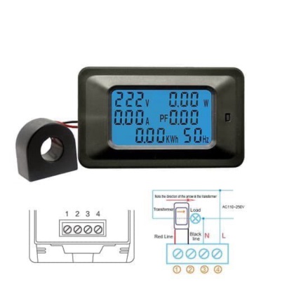 Jual Jual Digital Watt Kwh Volt Ampere Cos Phi Pf Power Factor Energy Meter Ac V A Ammeter