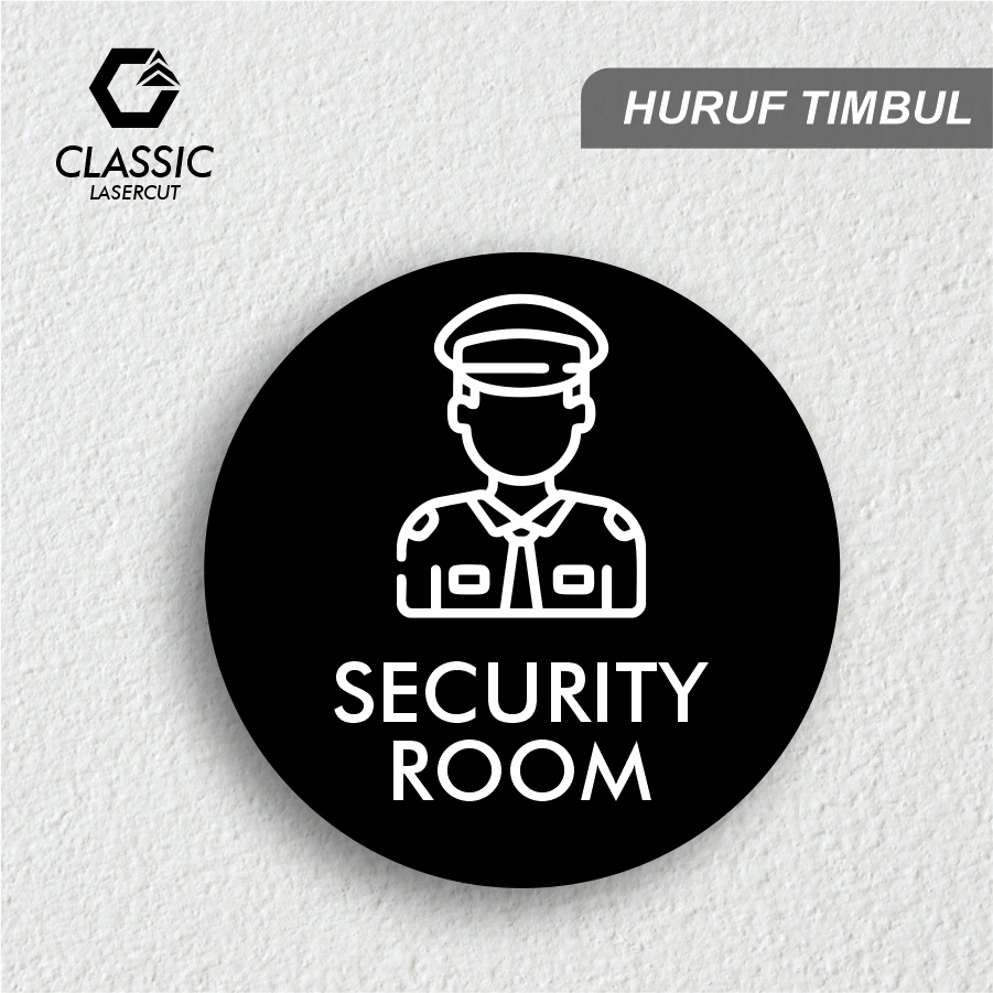 Jual Sign Security Room Sign Board Akrilik Huruf Akrilik Timbul