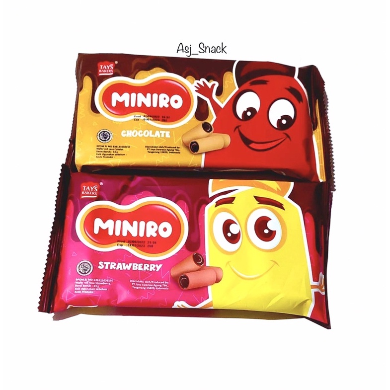 Jual Tays Bakers Miniro Wafer Roll Rasa Chocolate dan Rasa Strawberry ...