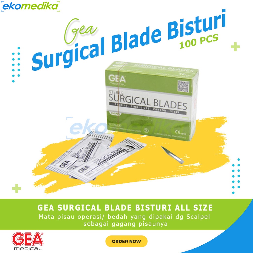 Jual Pisau Bedah GEA Bisturi No 11 / Surgical Blade / Bisturi Mata ...