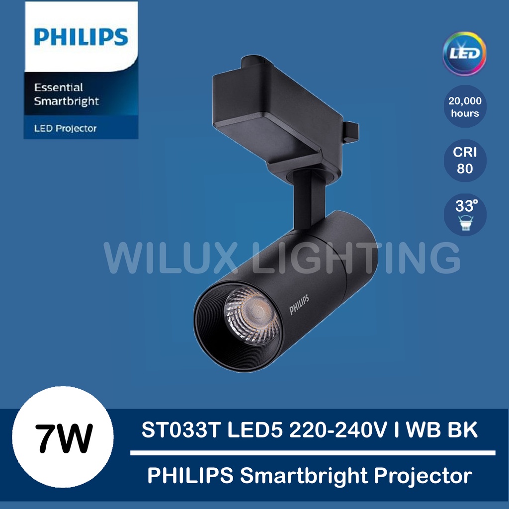 Jual Philips Projector Lampu Sorot ST033T LED5 - 7W - WB Black | Shopee ...
