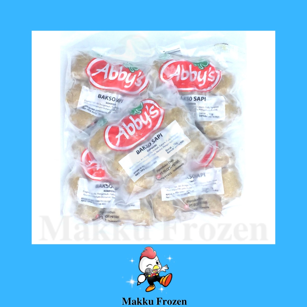 Jual Abbys Bakso Sapi Sachet Makanan Beku 360g 50 Biji Halal Enak