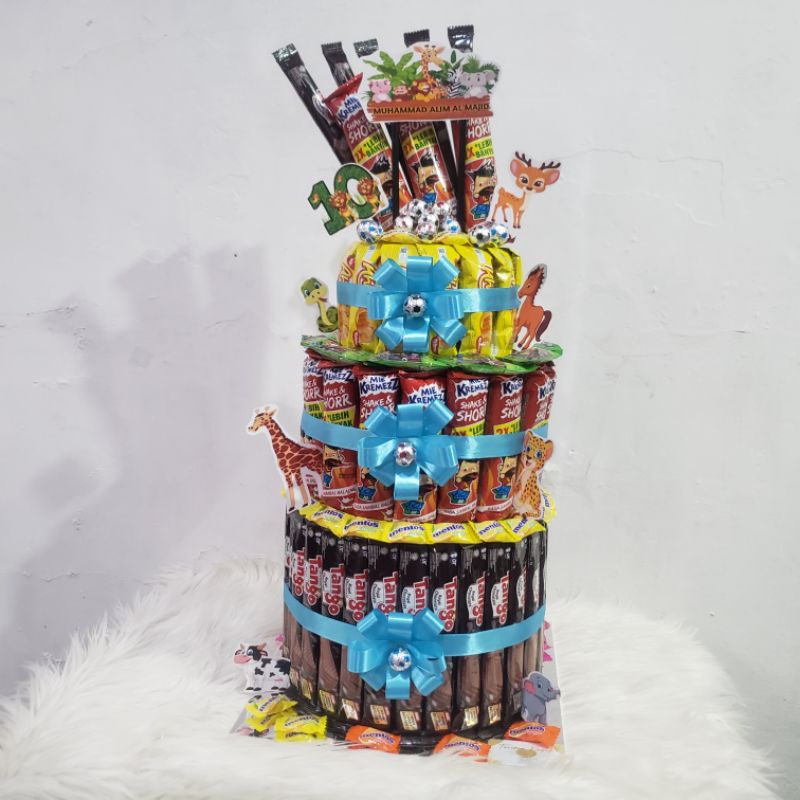 Jual TOWER SNACK KUE ULANG TAHUN 4 TINGKAT SNACK STANDAR, BISA PILIH ...