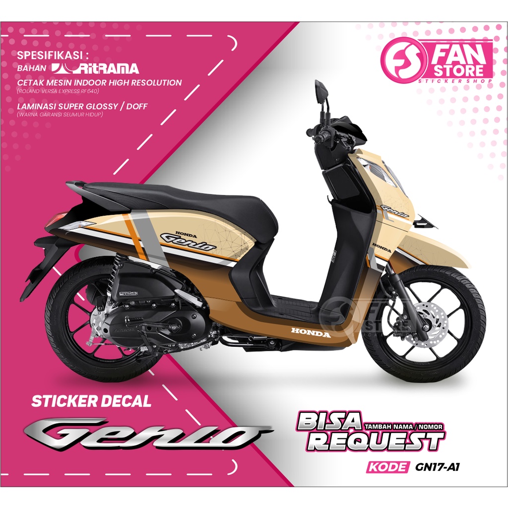 Jual Decal Honda Genio Full Body Simple Style Sticker Striping Genio Stiker Motor Genio