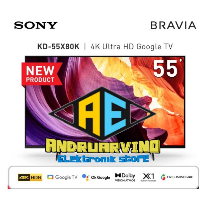 Jual Sony Bravia KD55X80K 55 Inch UHD 4K Smart Google TV LED KD55X80K