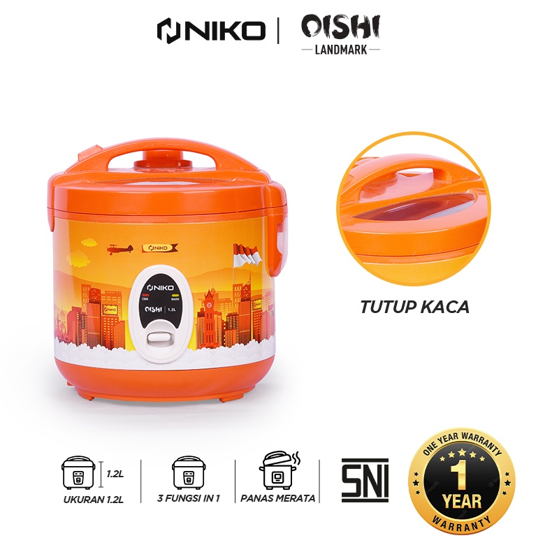 Jual Rice Cooker Niko Oishi [1.2L] l GARANSI RESMI Shopee Indonesia