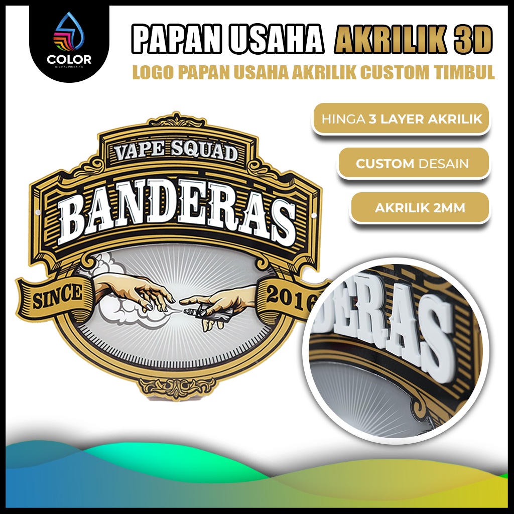 Jual Papan Usaha Akrilik / Logo Papan Usaha Akrilik Custom Timbul ...