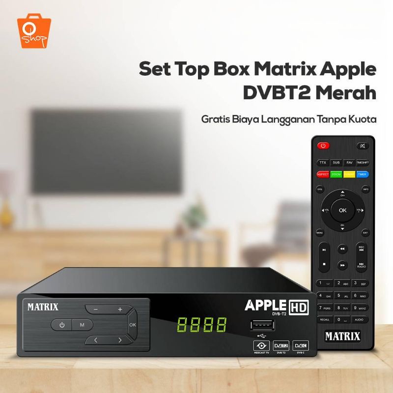 Jual Set top box Matrix Apple DVBT2 Merah | Shopee Indonesia