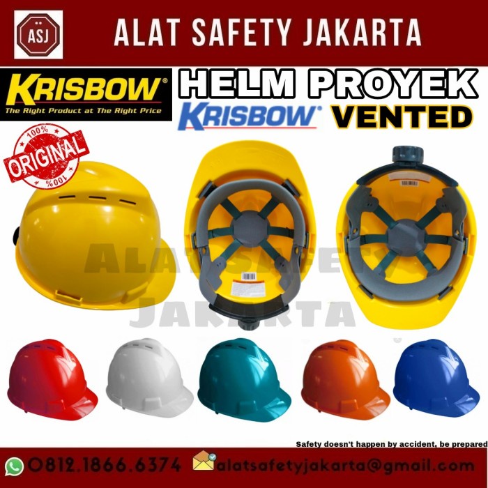 Jual Safety Helmet Helm Proyek Krisbow Type Vented / Safety Helmet