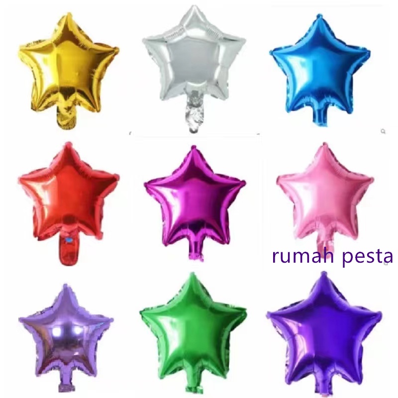 Jual 10 Inch Balon bintang Warna Chrome / Balon star Warna Glossy balon