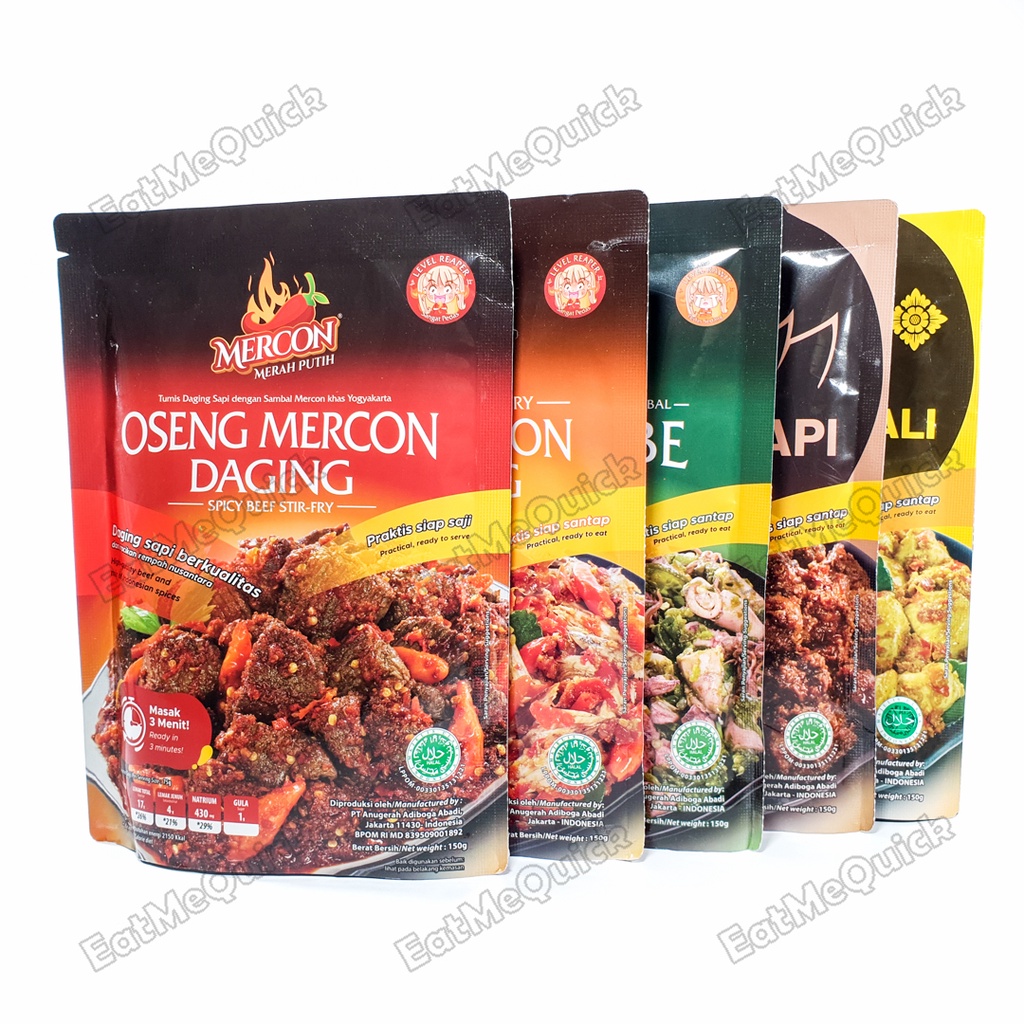Jual Oseng Mercon Merah Putih Daging Cakalang Cumi Rendang Ayam Betutu ...