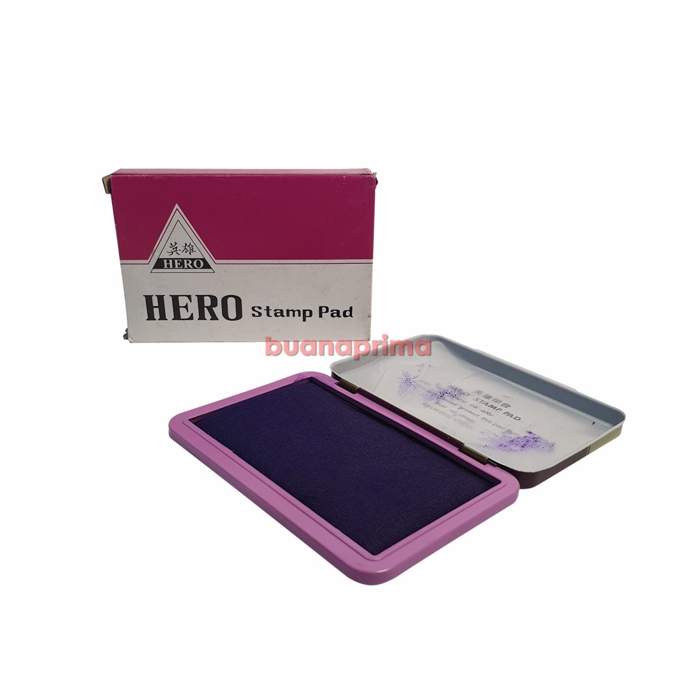 Jual Bantalan Stempel Hero Original Pakai Tinta Warna Violet Stamp Pad