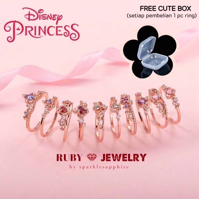 Jual Disney Princess Ring Adjustable S925 || Kalung Disney Princess ...