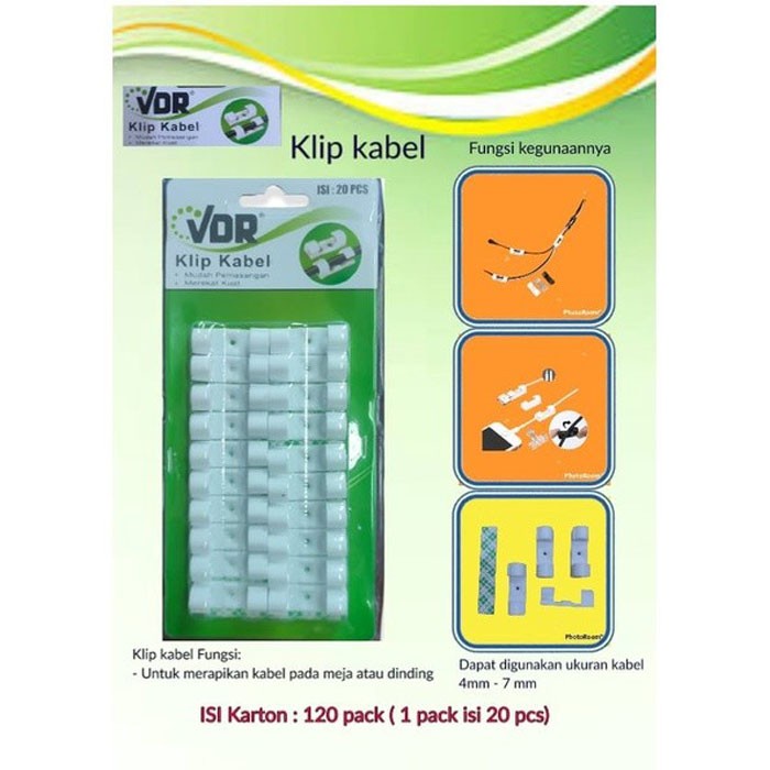 Jual CABLE CLIP HOLDER PENJEPIT KABEL SERBAGUNA 3M ISI 20PCS PENGIKAT ...