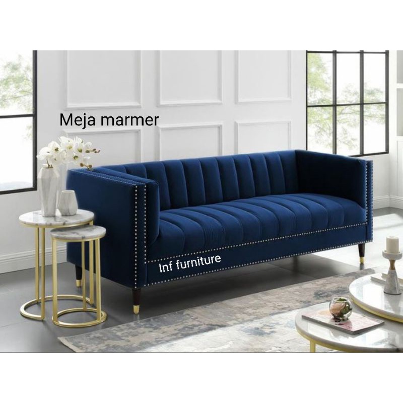 Jual Sofa Minimalis Mewah Bahan Bludru Premium Kelas Mewah Meja Marmer ...