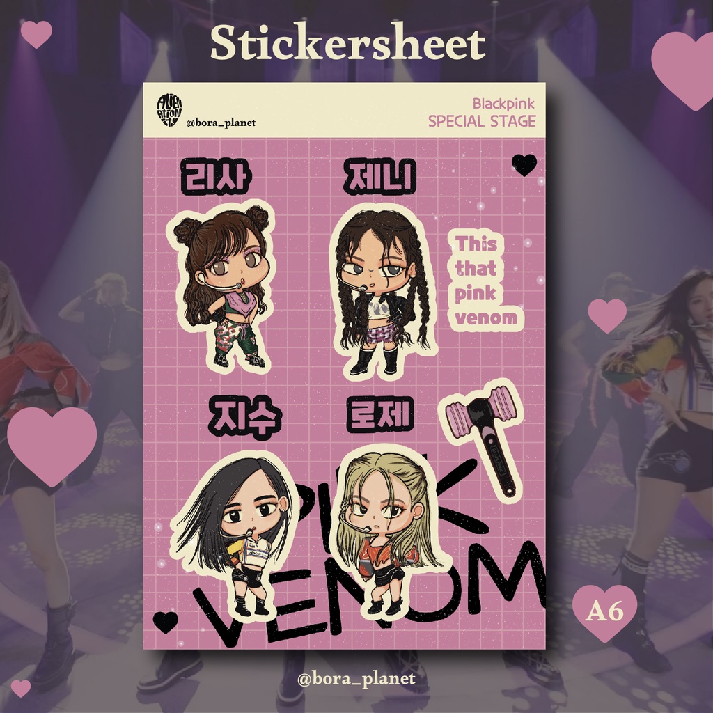 Jual BLACKPINK STICKERSHEET/STICKER PACK GLITTER PINK VENOM - SPECIAL ...