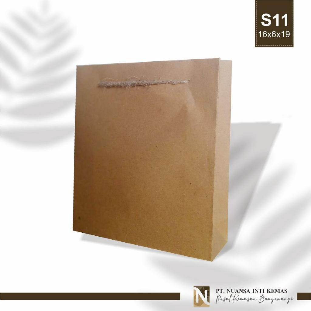 Jual Paper Bag Tas Kertas Coklat Polos | Bahan Kraft | Ukuran 16x6x19 ...