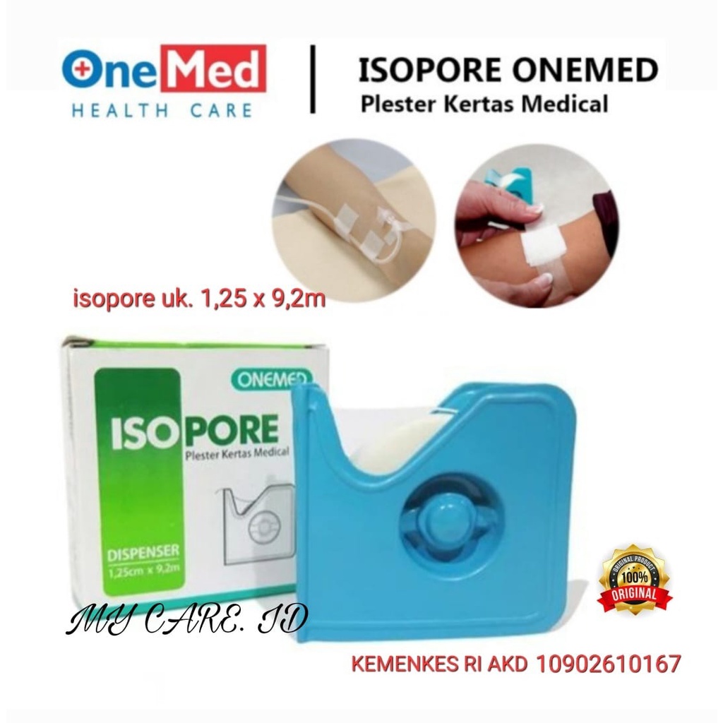 Jual LynCare Eceran - Isopore 1,25cm x 9,2m + Dispenser Onemed Plester
