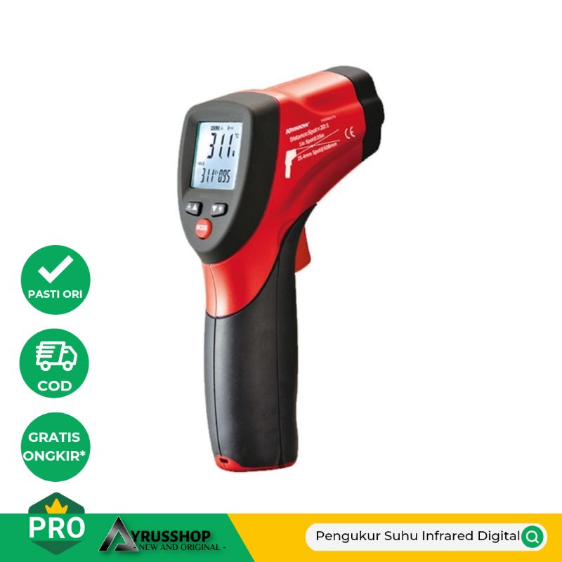 Jual Krisbow Termometer Tembak Infrared Digital Dual Laser Thermometer Gun Alat Pengukur Suhu Infra Red Shopee Indonesia