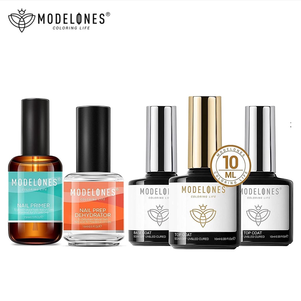 Jual Modelones Gel Nail Polish Matte Top Coat dan Base Set Dengan
