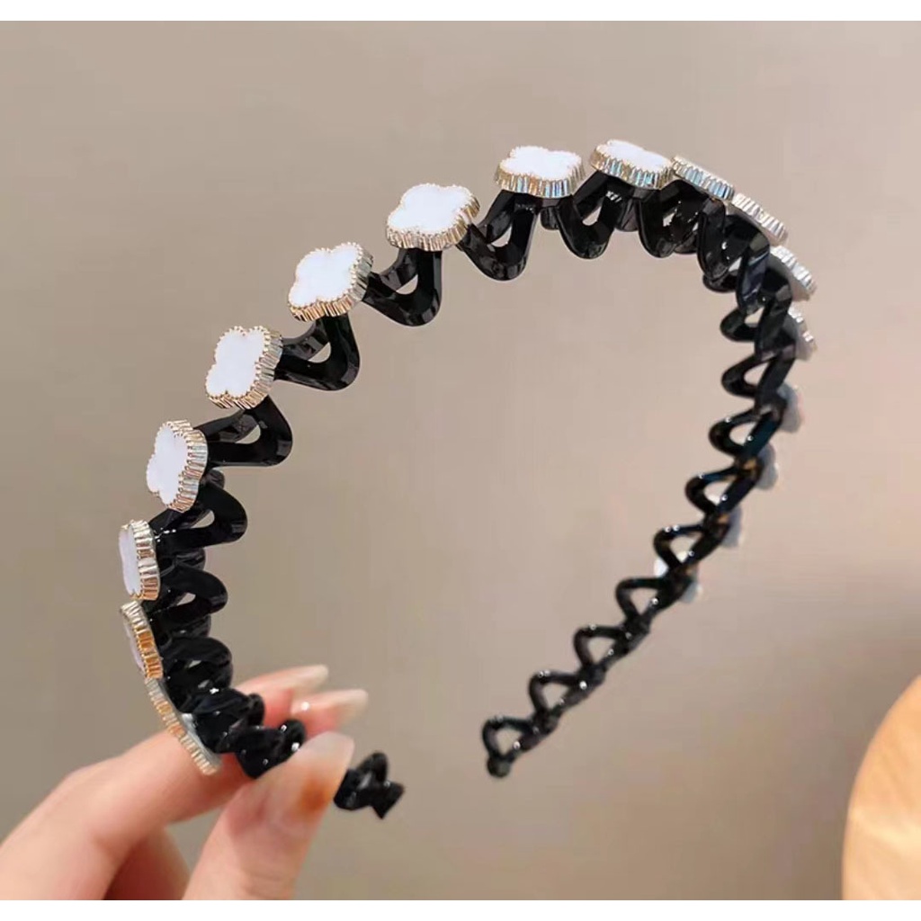 Jual Bandana / Bando Rambut Kepang Korea Mutiara Kristal Headband ...