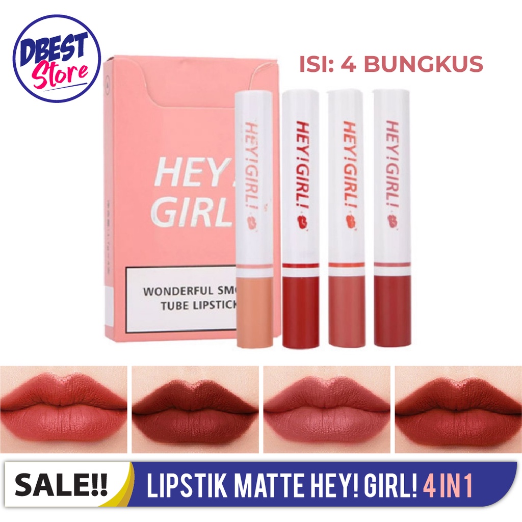 Jual PROMO 1 BOX ISI 4 PCS Lipstick HengFang Hey Girl Smoke Lips Matte ...