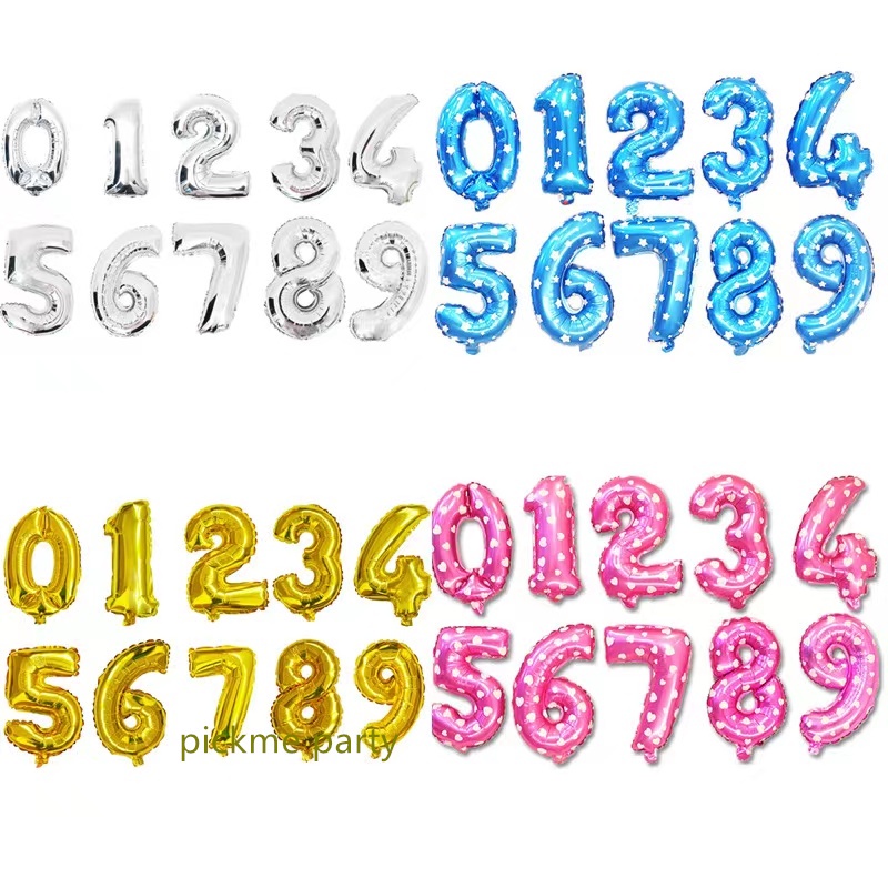 Jual 16inch Balon Foil Angka Silver / Balon Angka Silver / Balon Foil