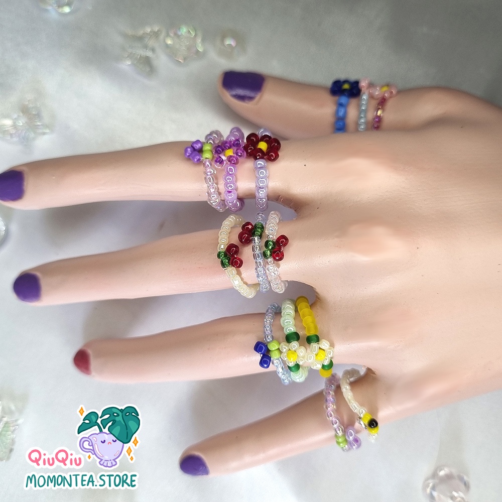 Jual Ring Lil Flo aesthetic cantik lucu|Cincin wanita | Shopee Indonesia
