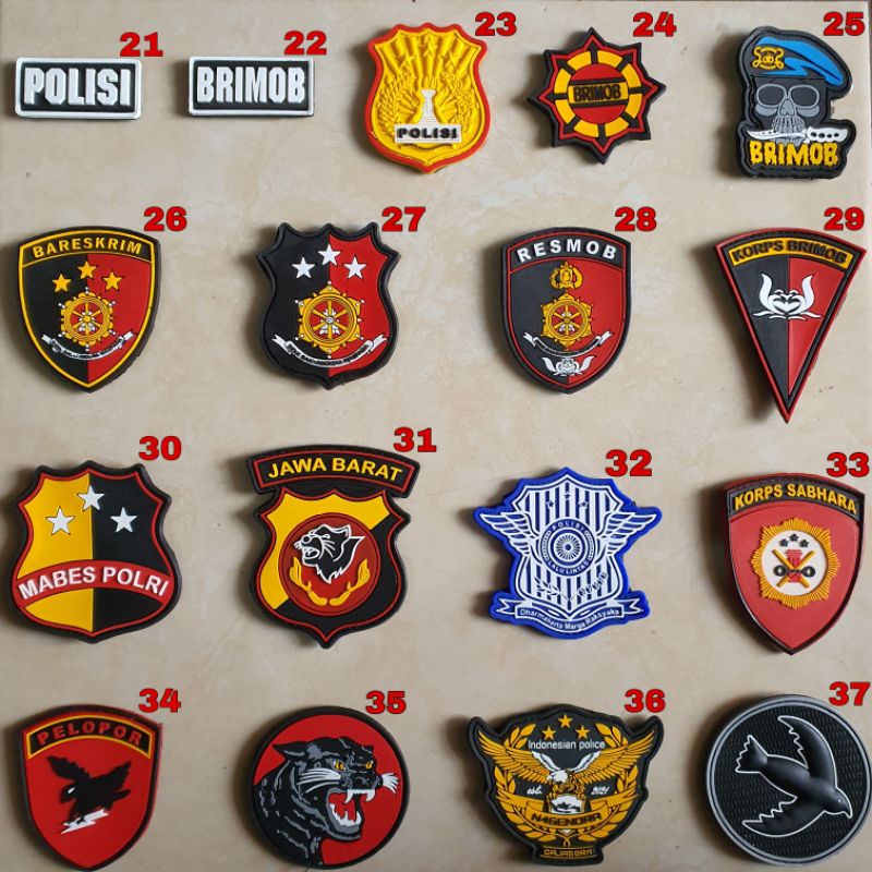 Jual Rubber Patch Logo Polisi Polri Brimob Gegana Police