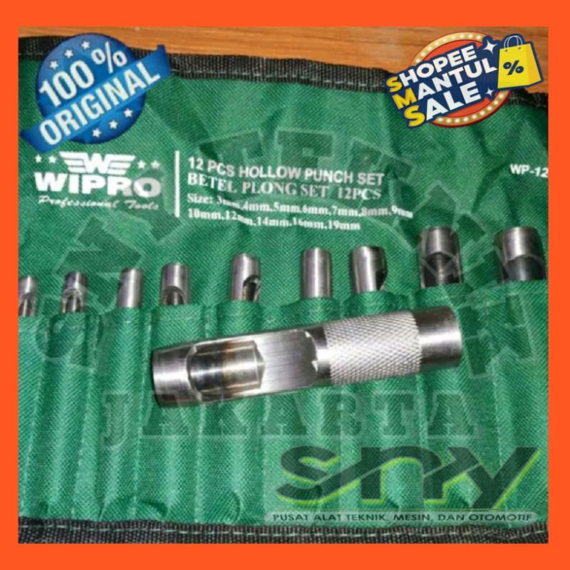 Jual Plong Set Gasket Pembolong Kulit Betel Plong Set - WIPRO 12 pcs ...