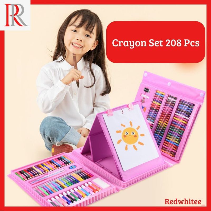 Jual Crayon Set 208 Pcs Crayon Anak Alat Menggambar Melukis Anak Anak ...