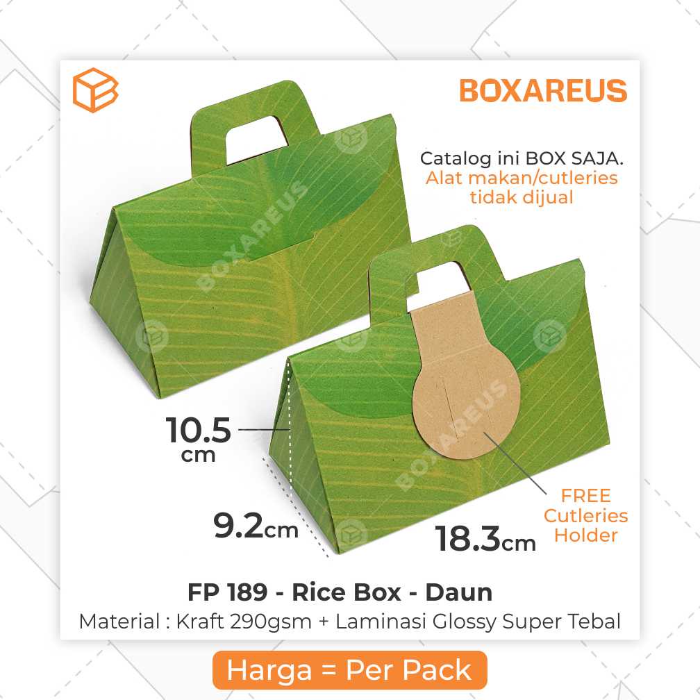 Jual FP 189 (Large) Bungkus Nasi Rice Pack Lunch Box Kemasan Kertas ...