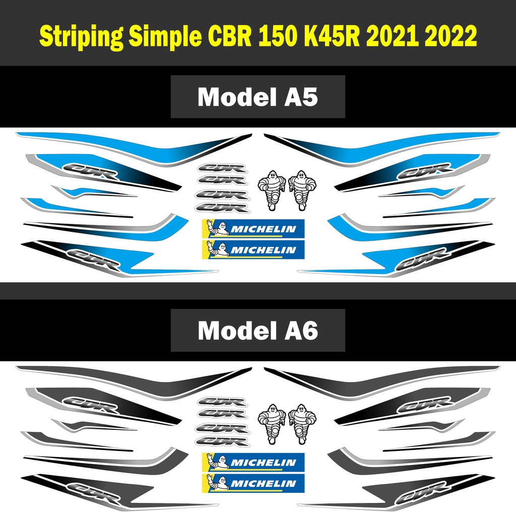 Jual Stiker Striping Honda CBR 150 R K45R 2021 2022 Macam-macam Model