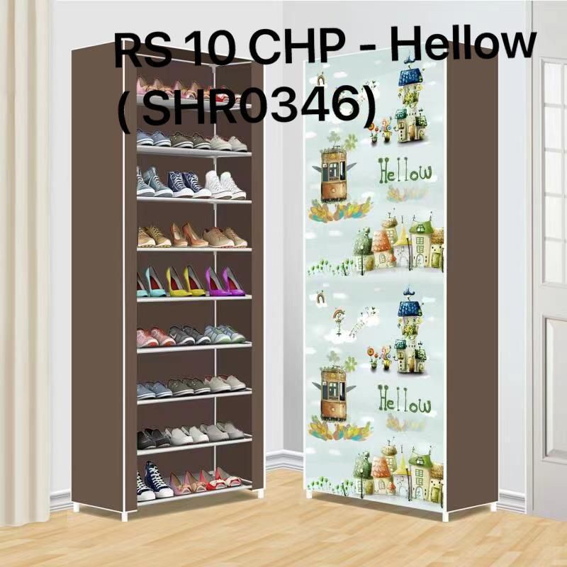Jual Rak Sepatu Cover 10 Susun Shenar (Motif Umum) | Shopee Indonesia