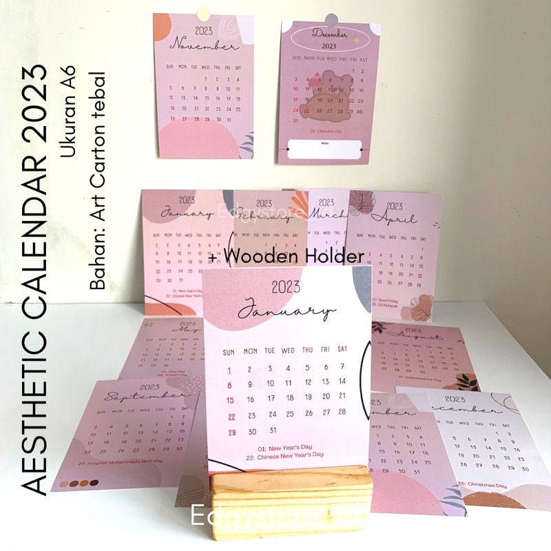 Jual Calendar Aesthetic 2023 Kalender Dinding Meja Shopee Indonesia 