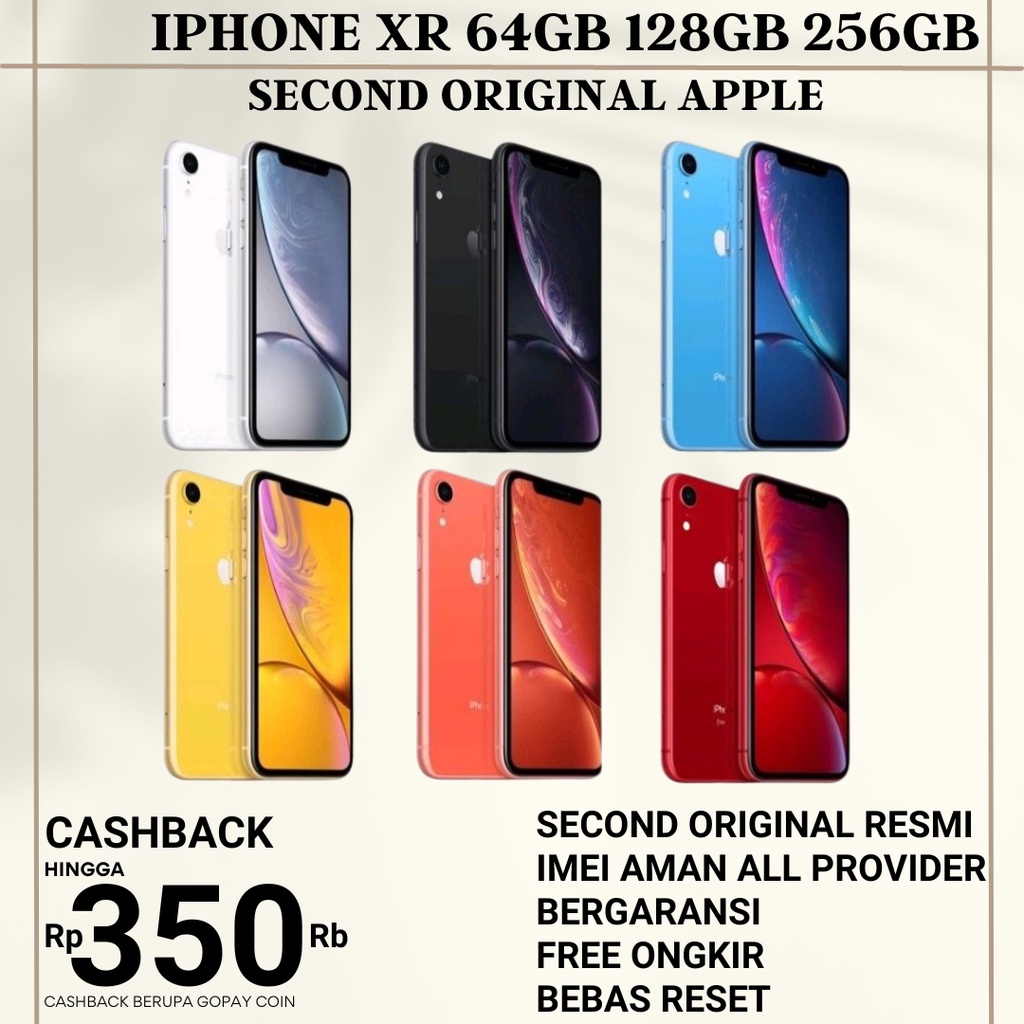Jual Iphone XR 256GB 128GB 64GB Second Original Terdaftar Resmi ...